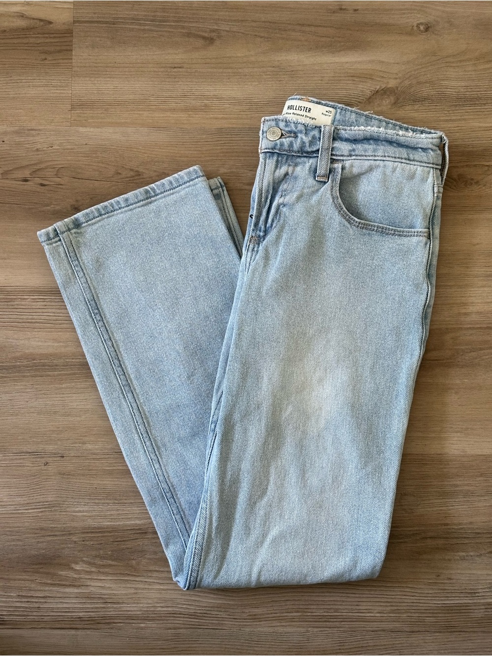 Hollister Pale Blue Low Rise Straight Leg Jeans